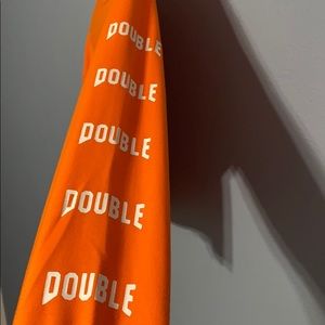 SHEIN Tops - Neon Orange Slogan Loose Crop Tee SHEIN Tops - Neon Orange Slogan Loose Crop Tee